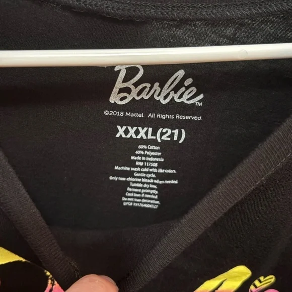 Barbie Logo Girls Graphic Black T Shirt Size XXXL (21) - Picture 2 of 2